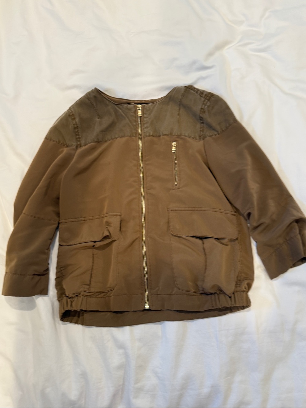 Brown Utility Zip-Front Jacket